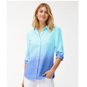 Tommy Bahama Dip Dye Linen Button Down Shirt-Medium